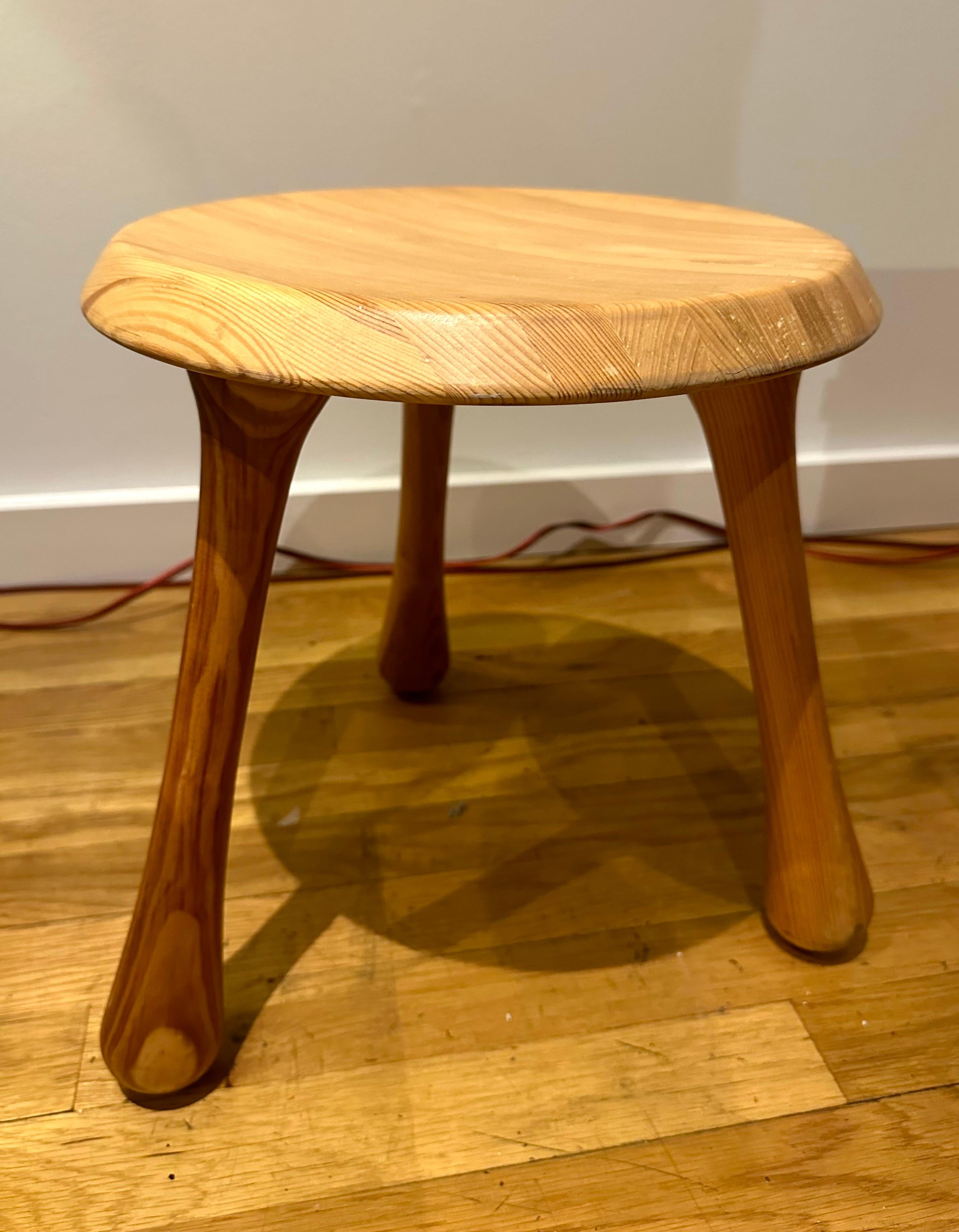 Contemporary Ingvar Kamprad, Three-Legged White Pine stool For Sale