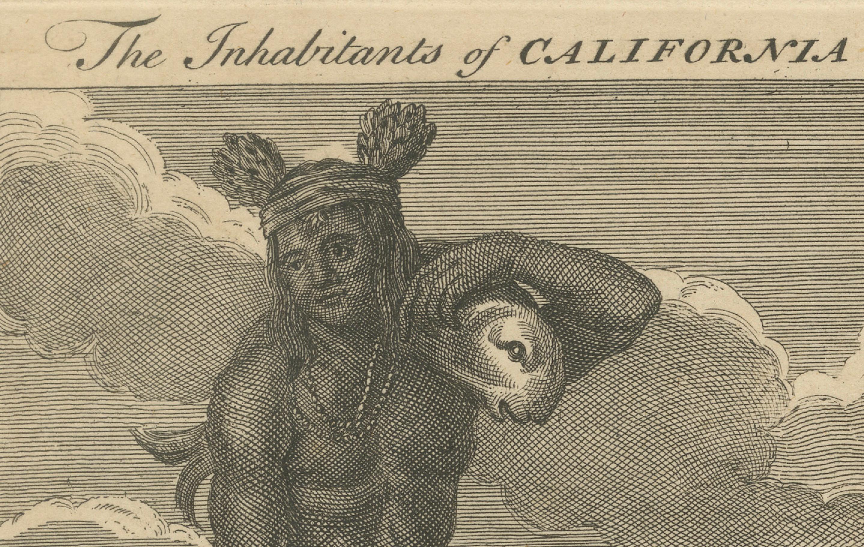 Inhabitants of California, Indigenous Dress and Daily Life Engraving, c1774