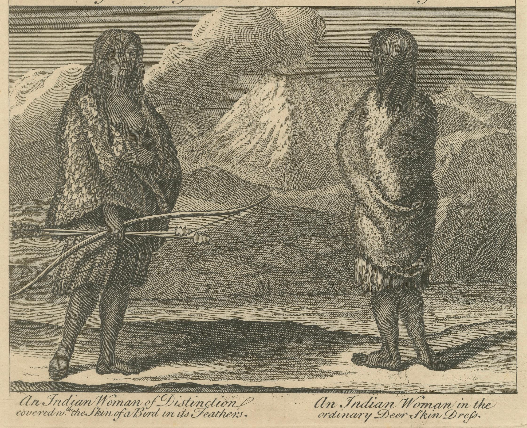 Inhabitants of California, Indigenous Dress and Daily Life Engraving, c1774