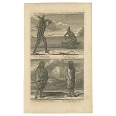 Habitants de la Californie, vêtements indigènes et vie quotidienne Gravure, vers 1774