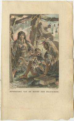 Einwohner des französischen Hafens - Antiker handkolorierter ethnografischer Druck um 1805