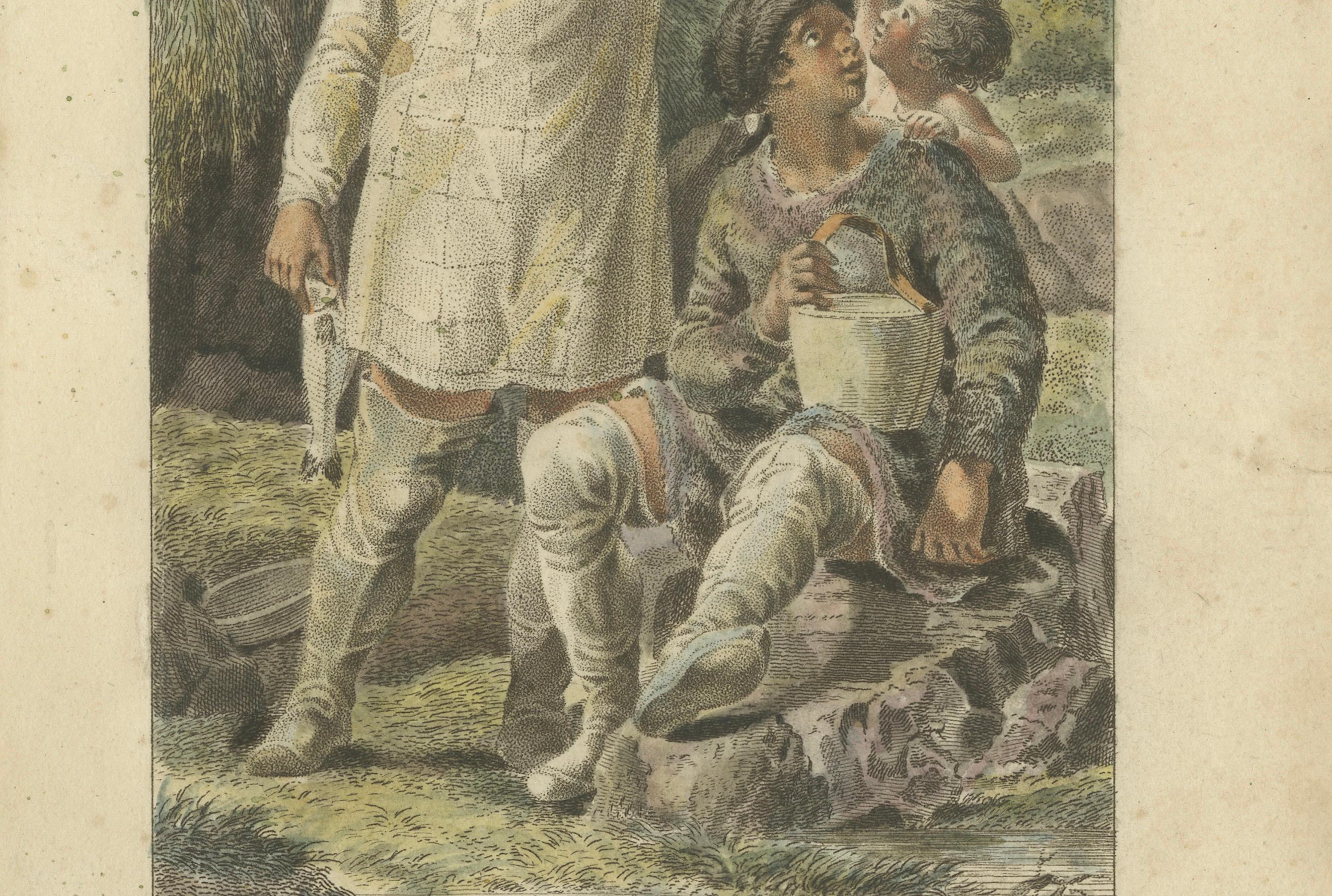 Inhabitants of Norton Bay, Alaska – Antique Hand-Colored Ethnographic Print 1805