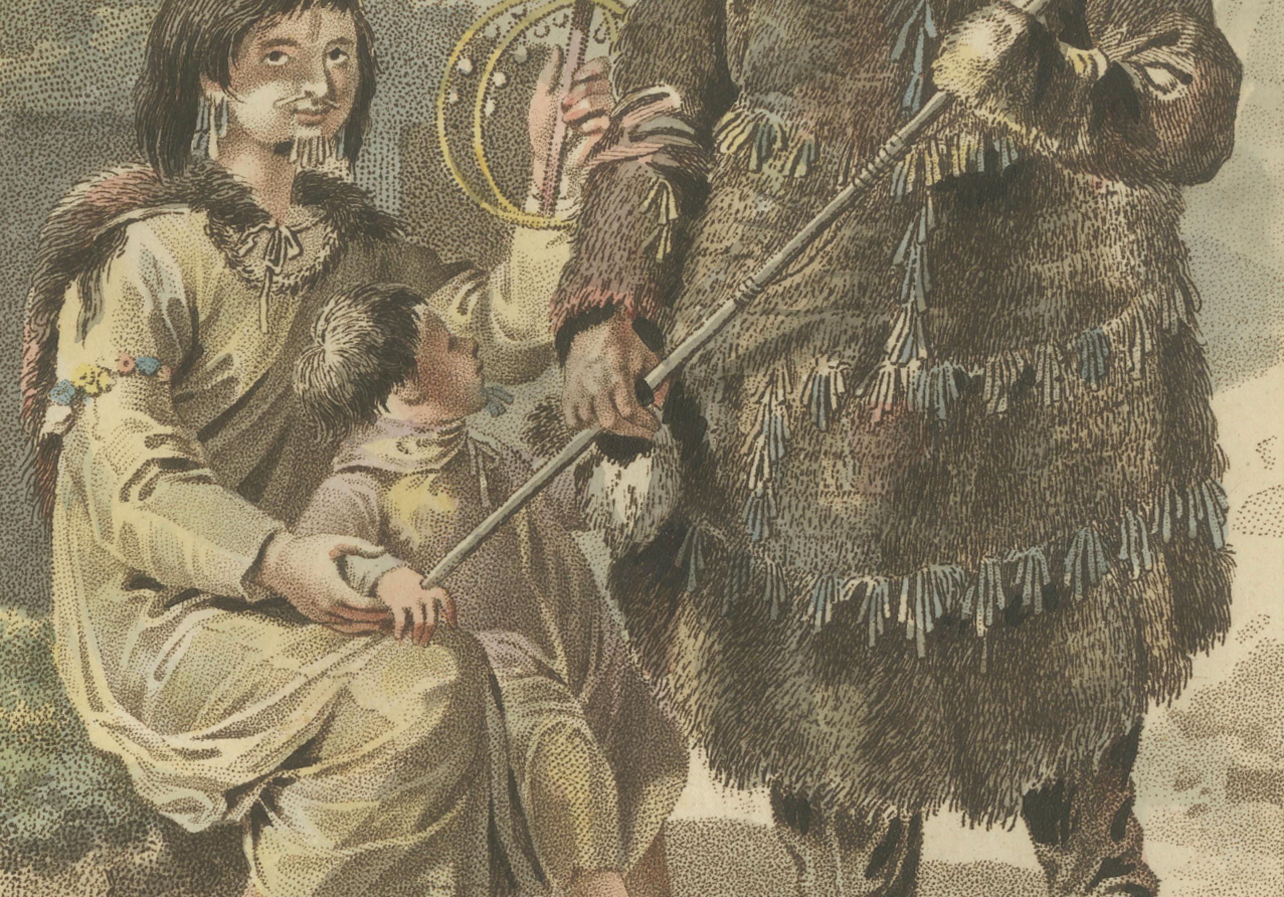 Inhabitants of Prince William’s Bay, Alaska – Antique Ethnographic Print, 1805