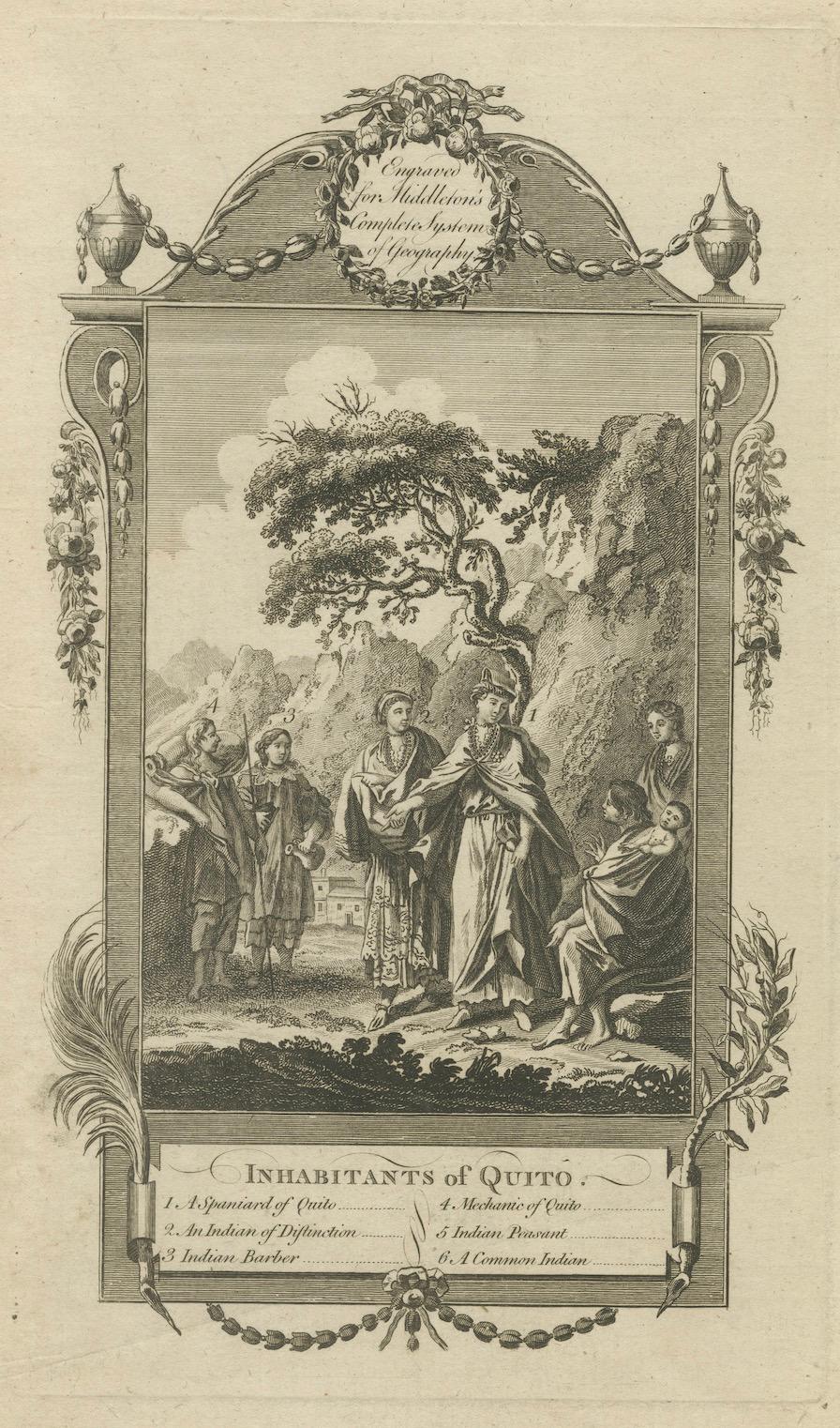 Inhabitants of Quito, South America, from Middleton's Geography, 1777 For Sale 2