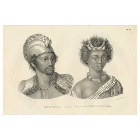 Inhabitants of the Sandwich Islands (Hawaii) by Brodtman, 1835