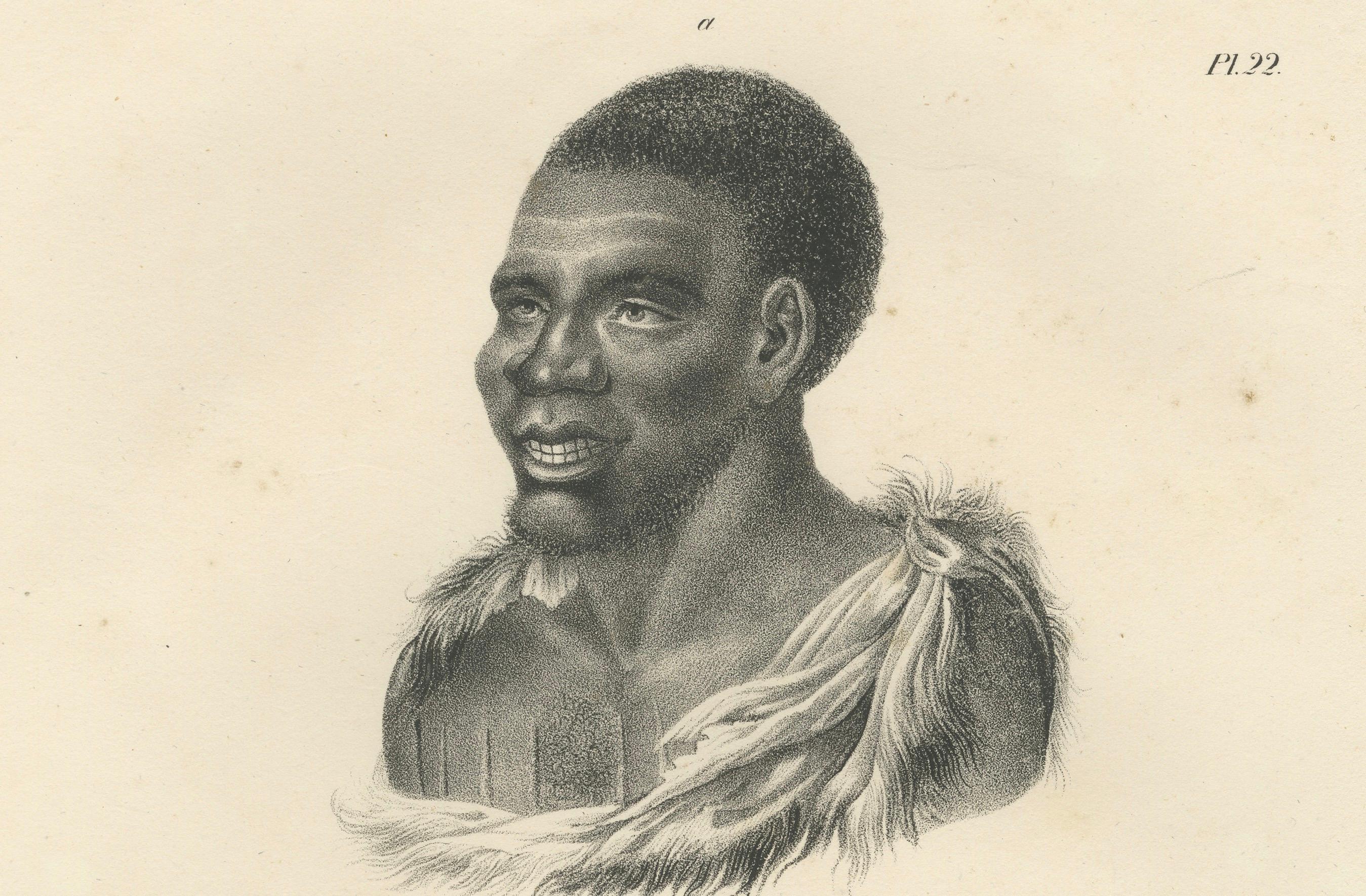 Habitantes de la Tierra de Van Diemen, Litografías de C.C. Último, 1836, Tasmania Grabado en venta