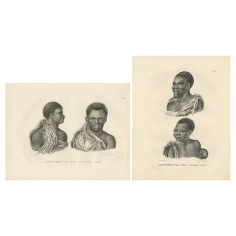 Inhabitants of Van Diemen's Land, Lithographs by C.C. Last, 1836, Tasmania