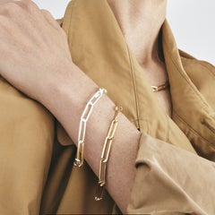 INHALING HIM SMALL Bracelet - sterling silver, 1 gold link