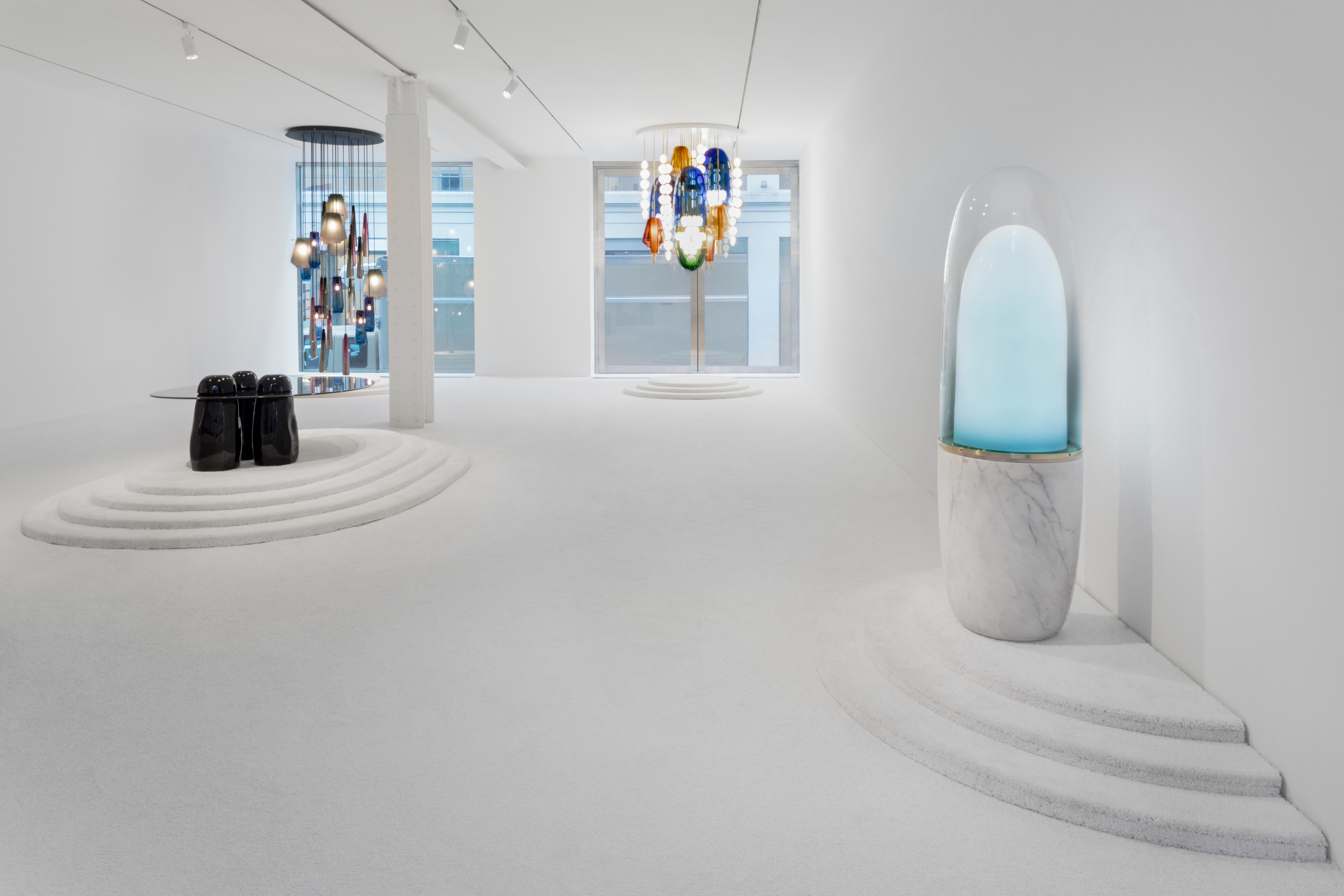 Ini Archibong [American, b. 1983]
Obelisk, 2019
Marble, glass
Measures: 58 x 16.75 x 16.75 inches
147.5 x 42.3 x 42.3 cm
Edition of 8 

Ini Archibong imparts a deeply personal and spiritual approach to design. Archibong's practice is characterized