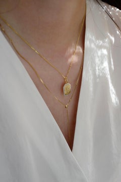 Initial A-Z Letter Charm Pendant Necklace in 18K Yellow Gold