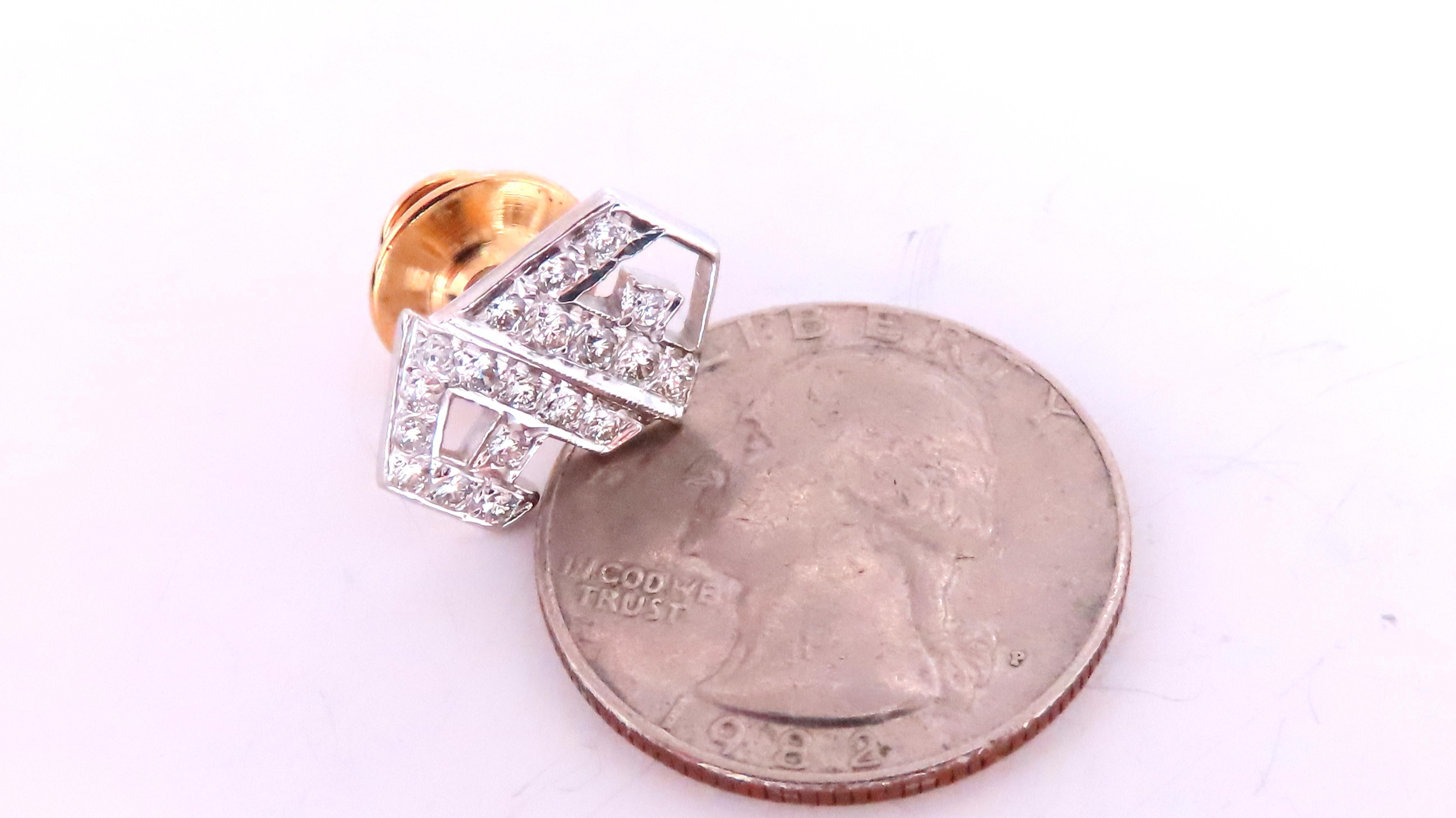 Contemporain Épingle de suivi AF initiale en or 14 carats avec diamants 12556 en vente