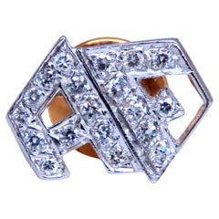 Inicial AF Diamantes Alfiler de corbata de oro de 14 kt posh 12556