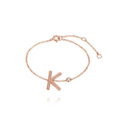 K Initial Bezel Chain Bracelet