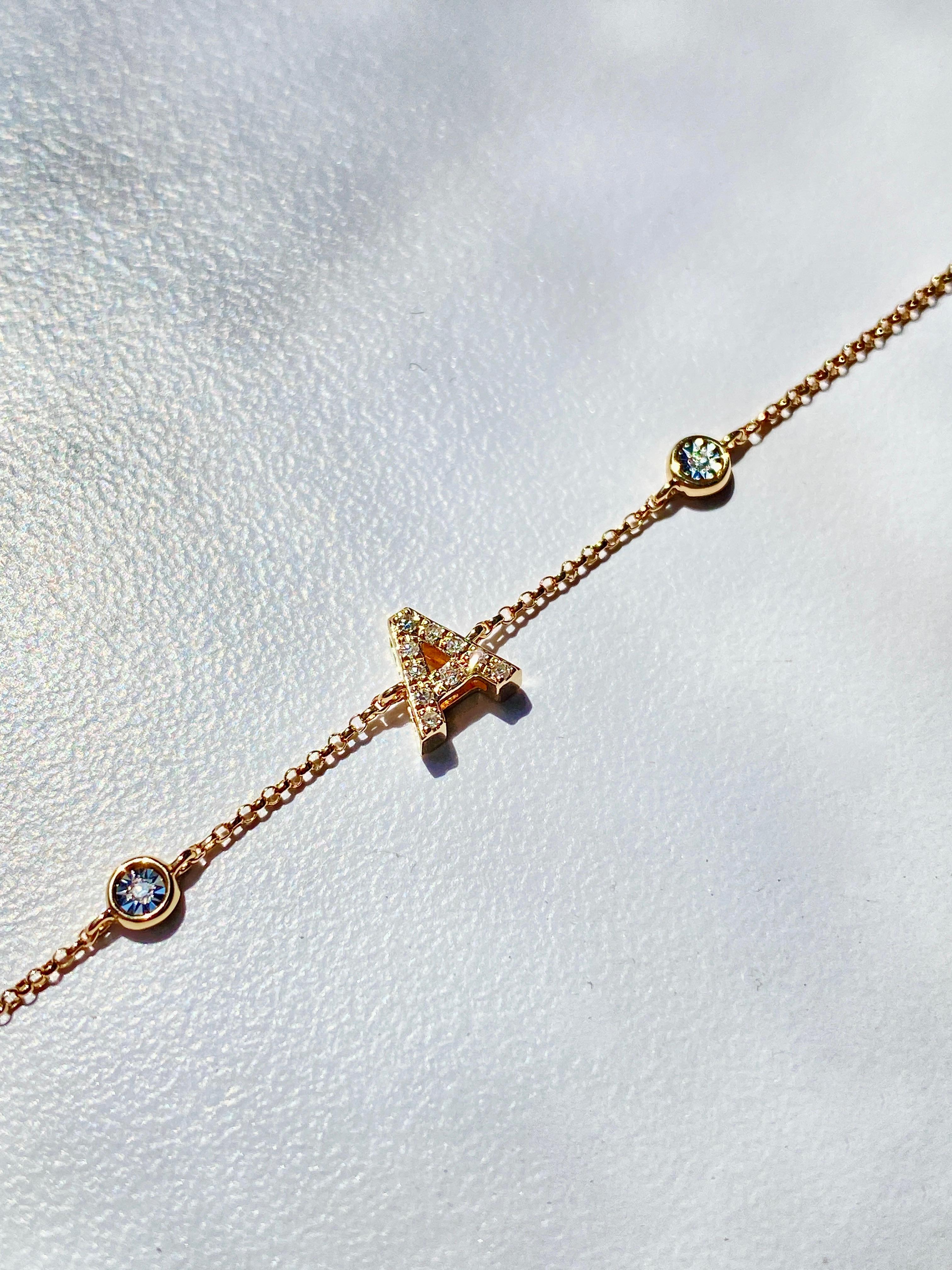 Collection de bracelets en diamants d'origine en or jaune massif 14 carats, bracelet élégant  en vente 2