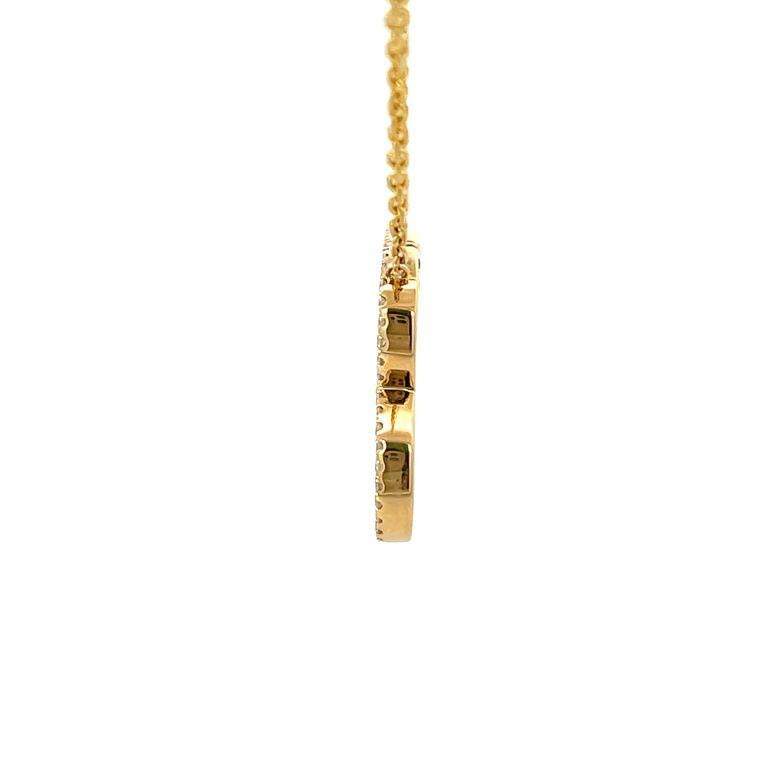 Women's or Men's Initial Diamond Pendant Necklace Baguette & Round 0.80CT G/SI 14K Yellow Gold For Sale