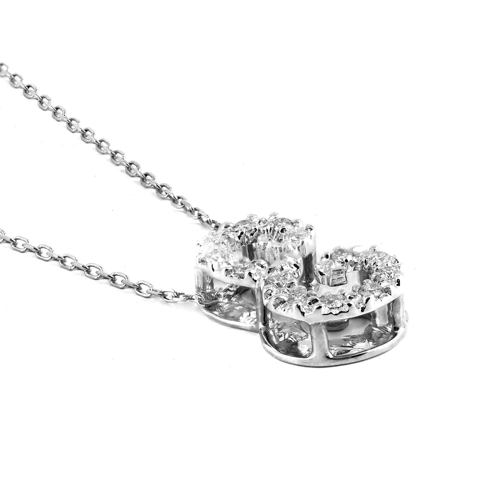 Initialenanhänger „E“ mit Diamantsteinen 0,12 Karat in 14K Weißgold, 18