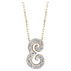 Initialenanhänger „E“ mit Diamantsteinen 0,14 Karat in 14K Weiß- und Gelbgold