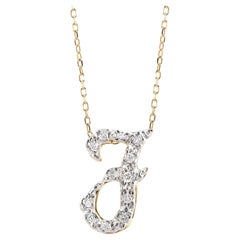 Colgante con la inicial "F" y piedras de diamante de 0,12 quilates en oro blanco y amarillo de 14 quilates