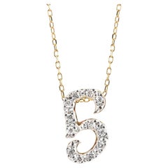Initialenanhänger "G" mit Diamantsteinen 0,14 Karat in 14K Weiß- und Gelbgold