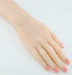 Initial Letter "I" Diamond Gold Pendant Charm Bracelet