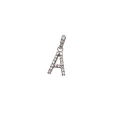 Initial Pendant Letter "A" Set with 0.16ct Diamond on Chain in 9ct White Gold