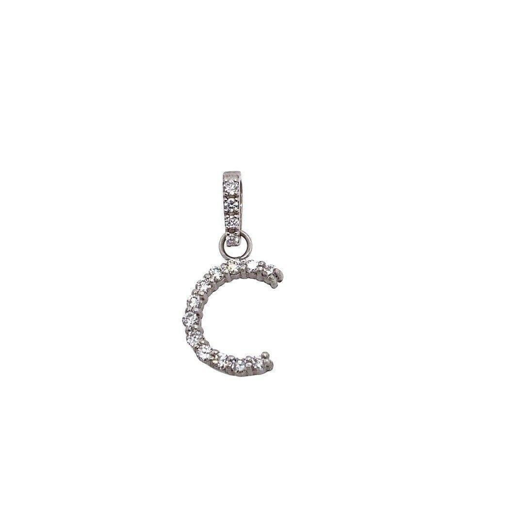 9ct White Gold Initial Pendant Letter “C” set with 0.16ct of Diamonds 

A lovely and meaningful gift, this 9ct white gold initial pendant letter 