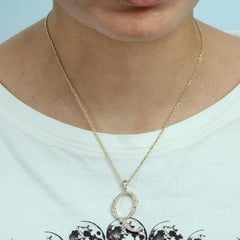 Initial Q Letter Alphabet Pendant With Diamonds Made In 14k Yellow Gold