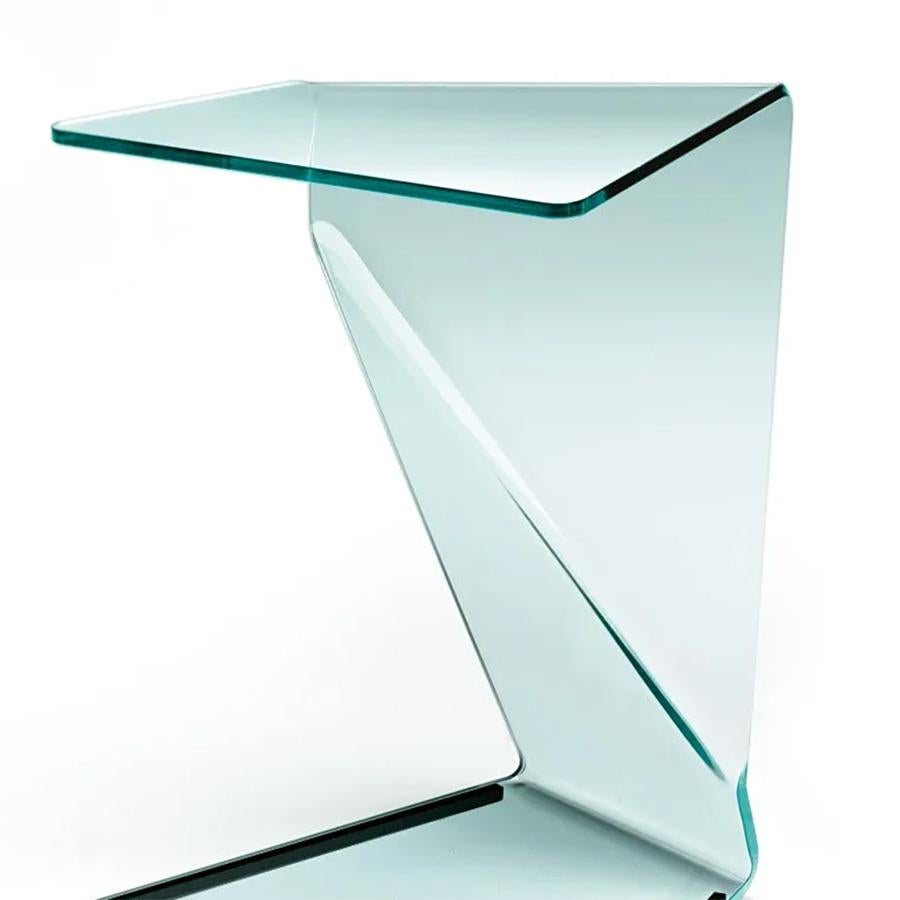 curved glass side table