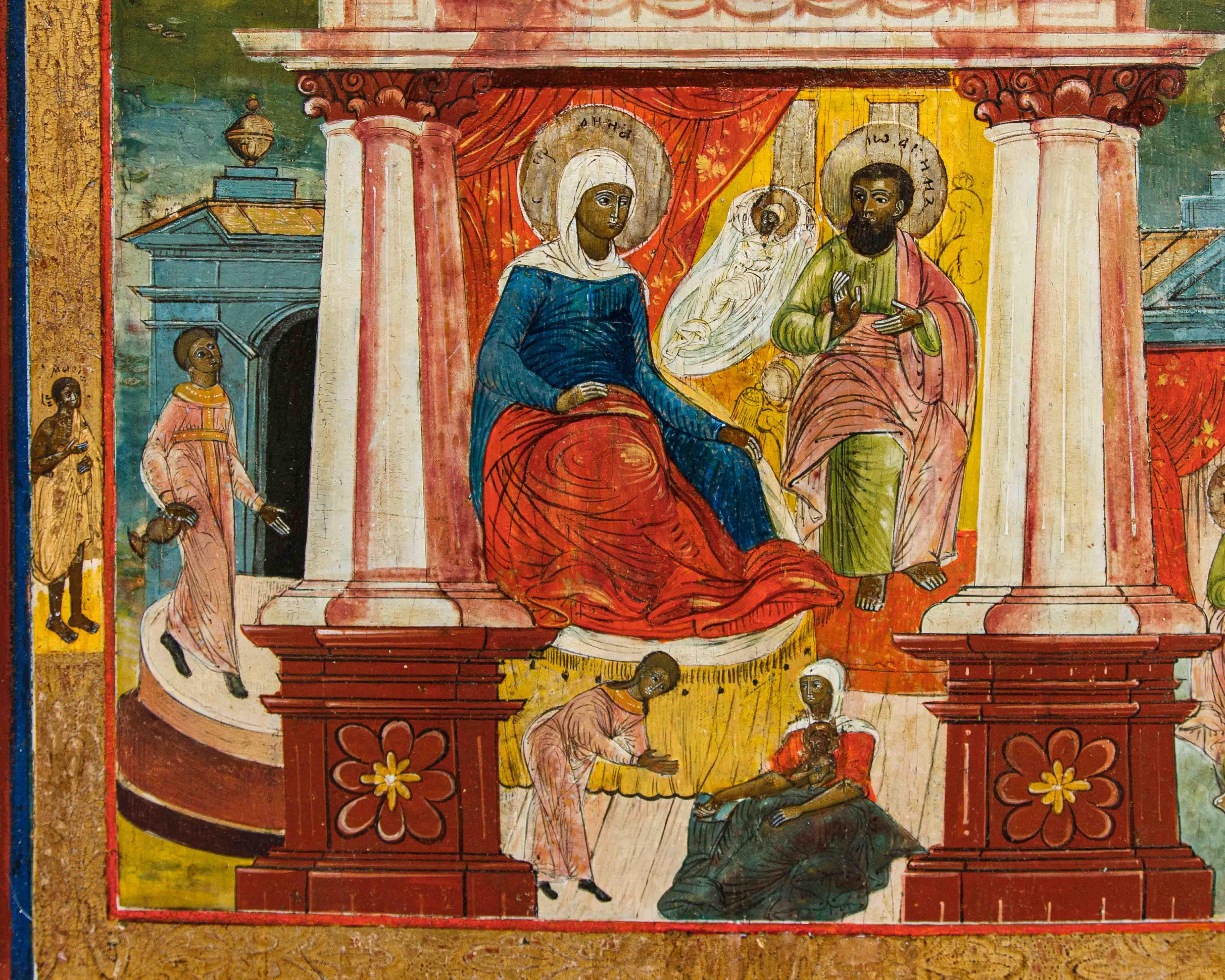 Russian Inizi XIX secolo, Icona della Natività della Madre di Dio in vendita