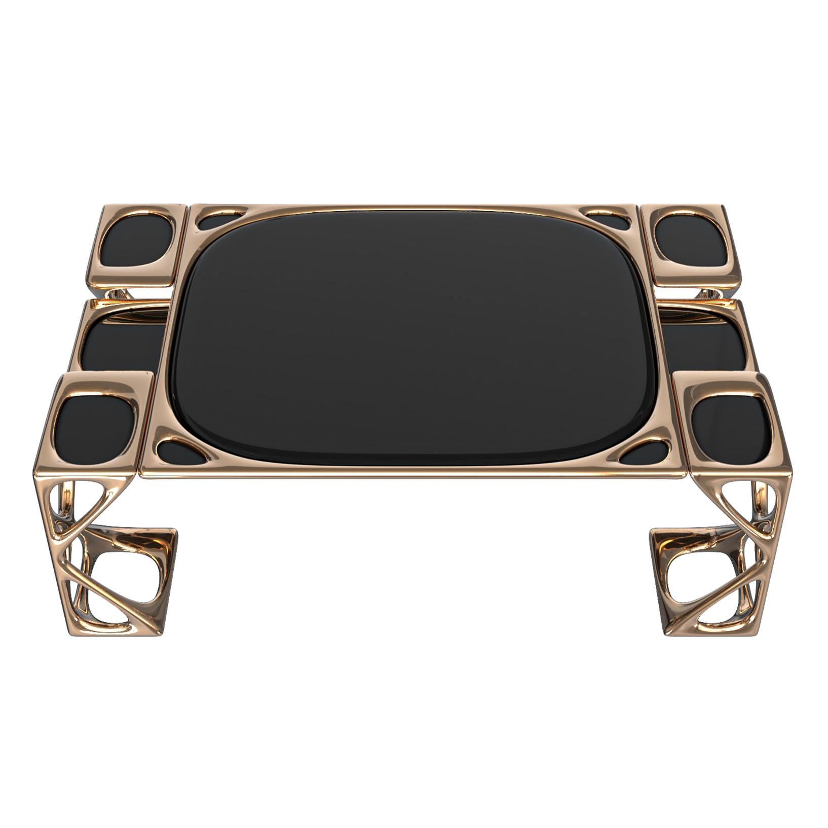 Table basseInizio en bronze et acier inoxydable, fabriquée à la main, Istanbul en vente 4