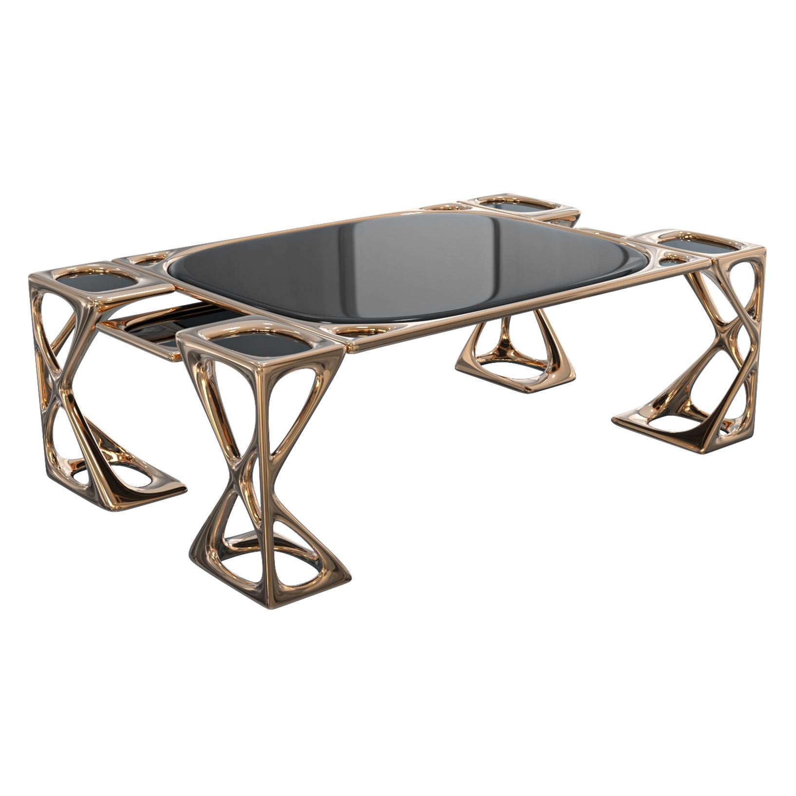 Turc Table basseInizio en bronze et acier inoxydable, fabriquée à la main, Istanbul en vente
