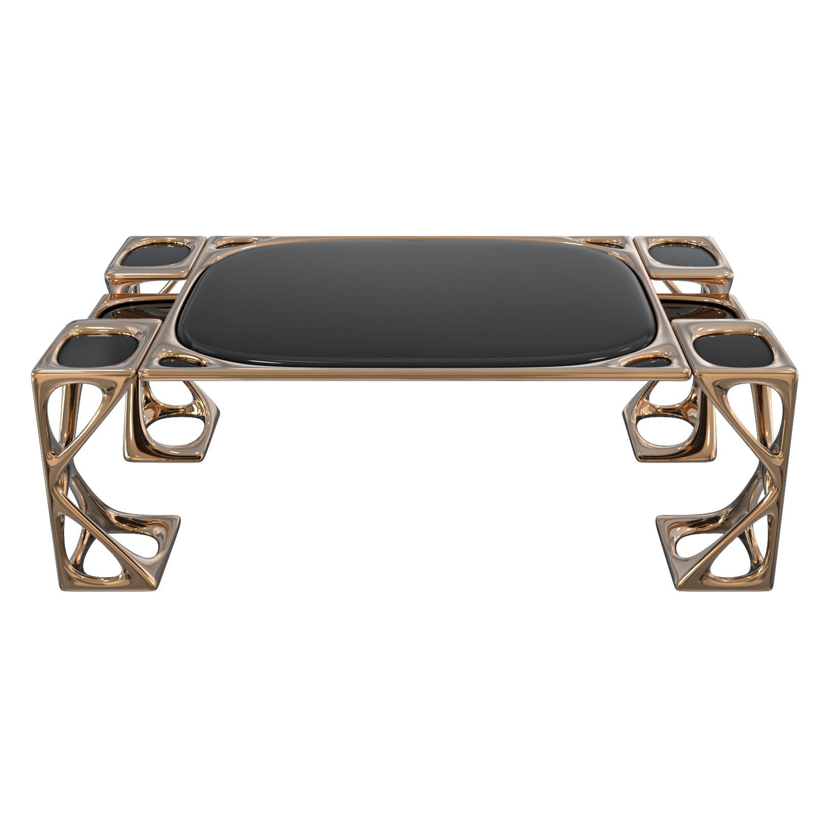Fait main Table basseInizio en bronze et acier inoxydable, fabriquée à la main, Istanbul en vente