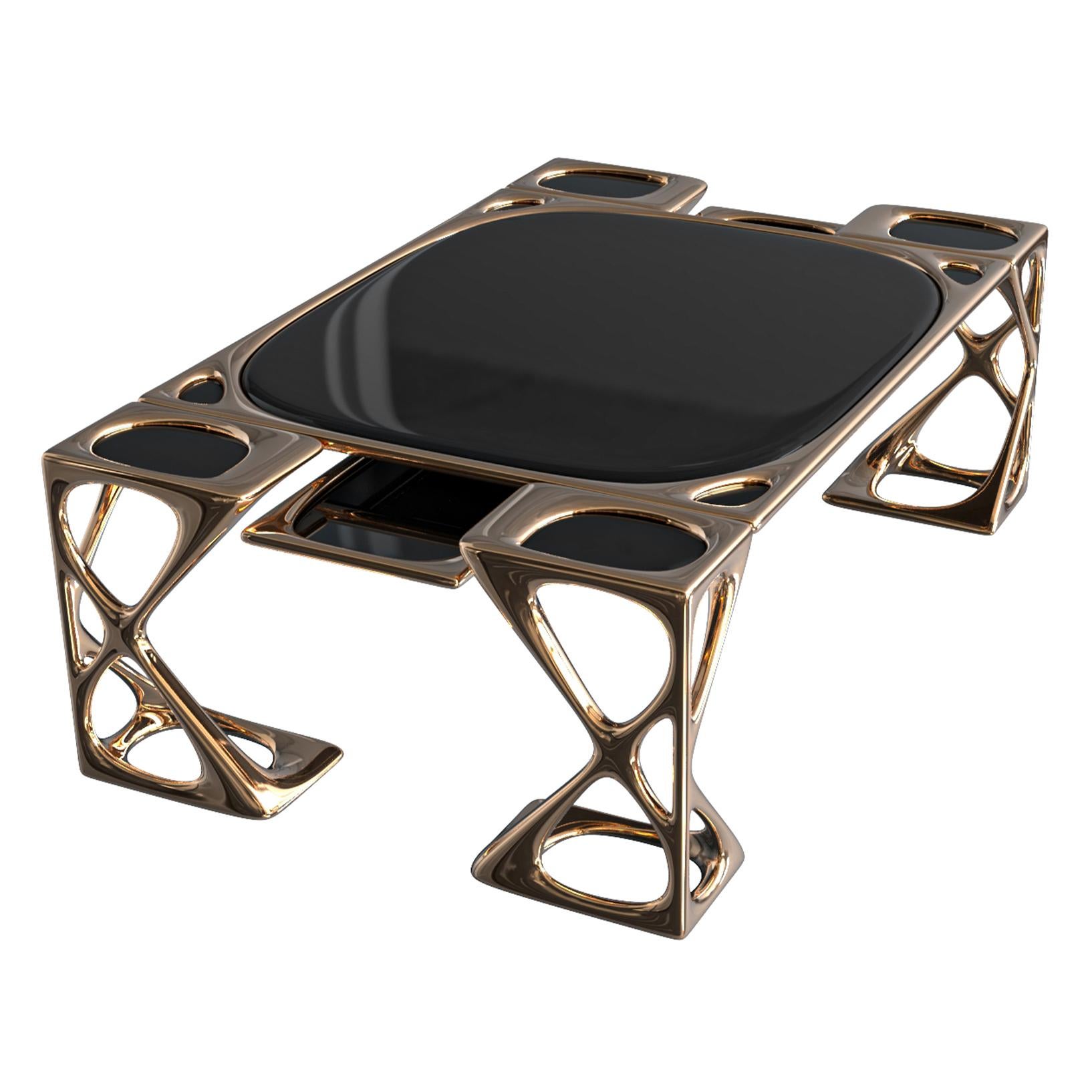 Table basseInizio en bronze et acier inoxydable, fabriquée à la main, Istanbul en vente 1