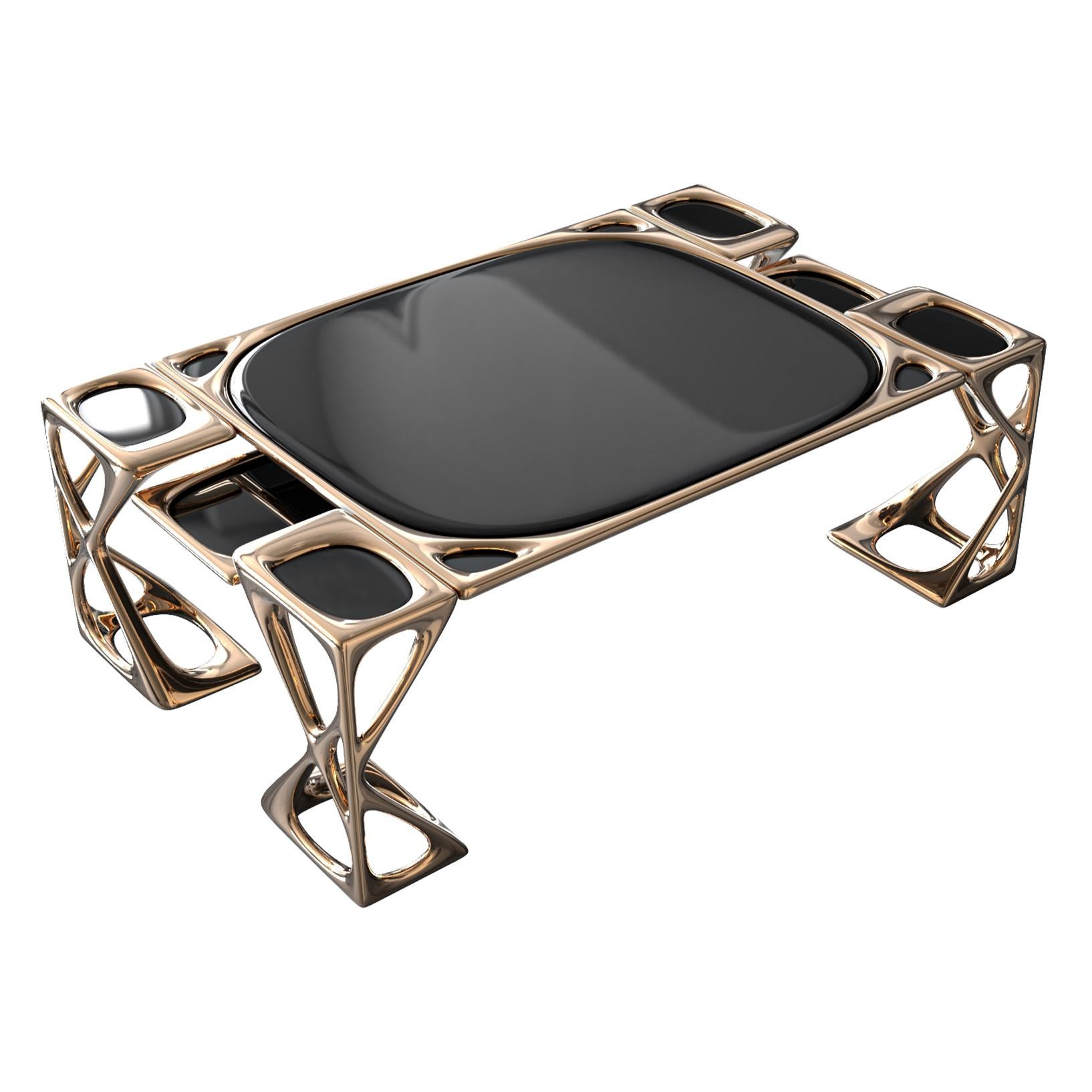 Table basseInizio en bronze et acier inoxydable, fabriquée à la main, Istanbul en vente 2