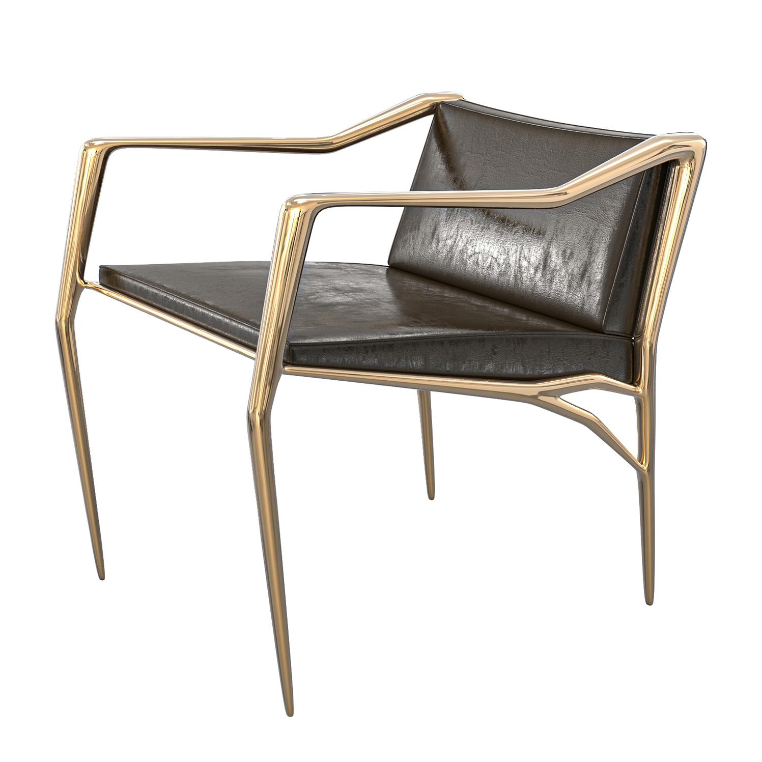 Esszimmerstuhl „Inizio“, achtteilig, mit Bronze, handgefertigt, Istanbul im Angebot 1