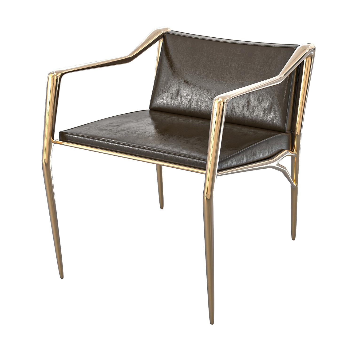 Esszimmerstuhl „Inizio“, achtteilig, mit Bronze, handgefertigt, Istanbul im Angebot 2