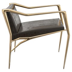 Chaise de salle à mangerInizio, ensemble de huit, avec bronze, faite à la main, Istanbul