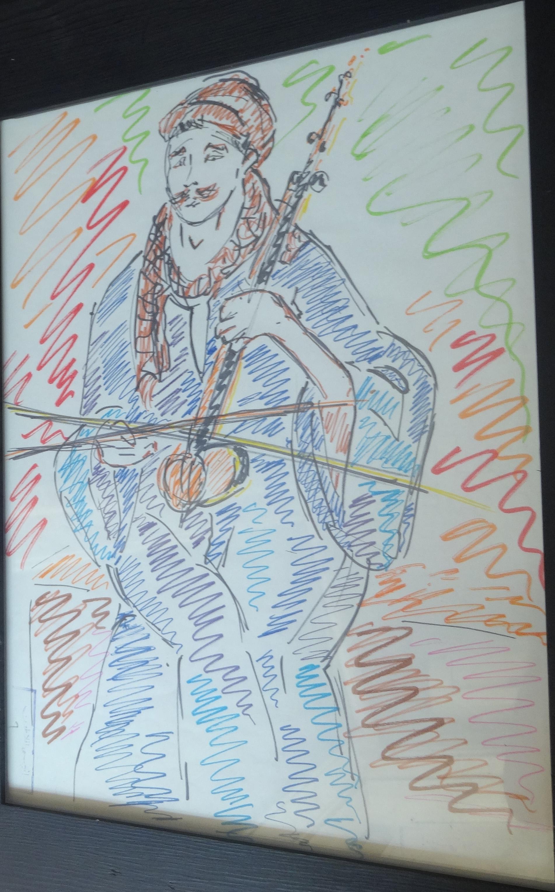 „Upper Egypt Musician“ Bunte Bleistifte Zeichnung 13