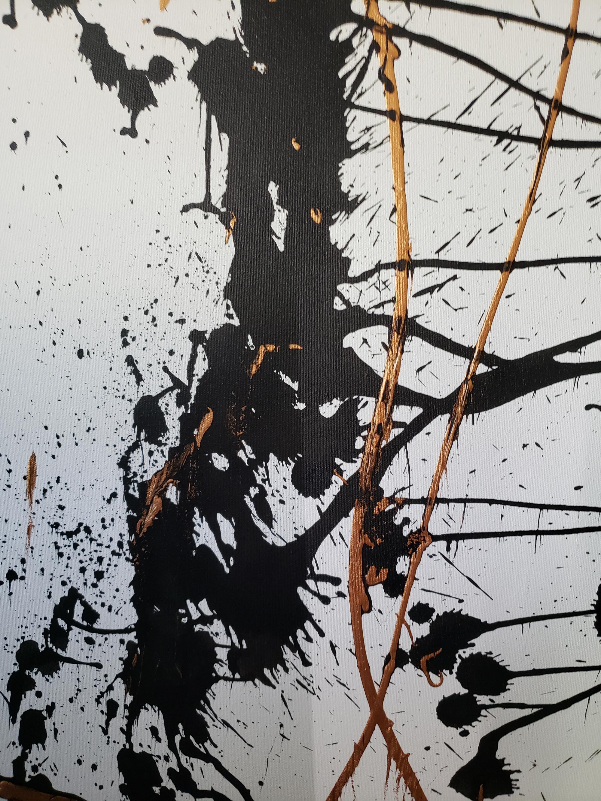 Peinture à l'encre et à l'acrylique de Virginia Dutton, intitulée Torso, signée et datée en vente 3