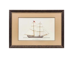 Ink and Watercolor of Royal Navy Ship "H.M. Bridge Badger" Frank R. Crevier