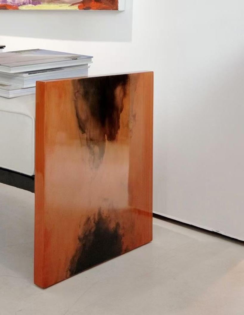 Ink Bench in Gradient Solid Wood & Wool by Artempo
Dimensions: D 45 x W 140 x H 50 cm.
Materials: Solid wood, plywood, and wool.

The design draws inspiration from the natural traces of ink wash diffusion. It sheds the burden of complex