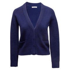 Ink Blue Chloe Cashmere V-Neck Cardigan