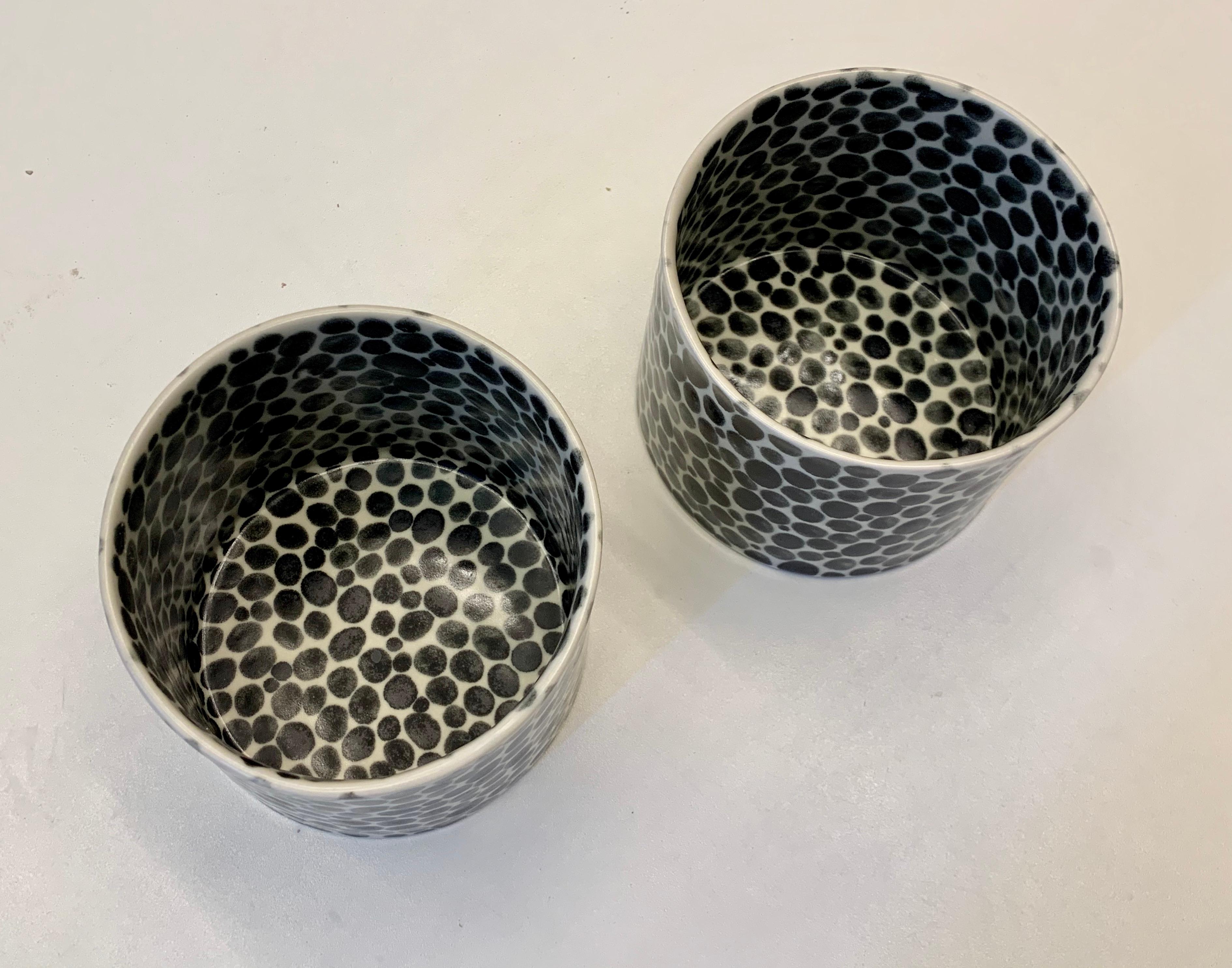 Contemporary Ink Dots Small Porcelain Vase