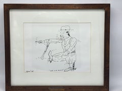 Tintenzeichnung von Antonio Segui mit dem Titel „Das schlechte Licht“