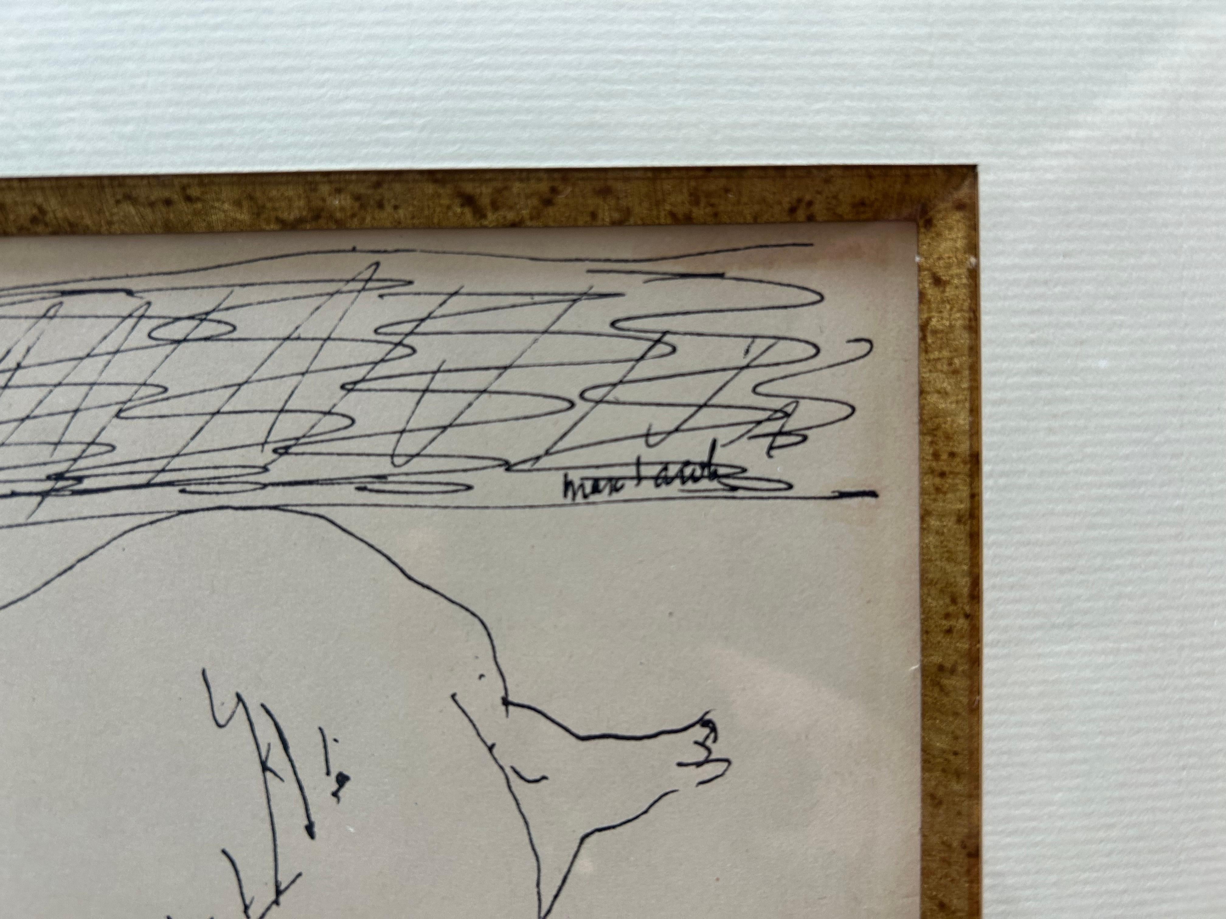 Ink drawing by Max JACOB In Excellent Condition For Sale In Tourinnes-la-Grosse (Beauvechain), BE