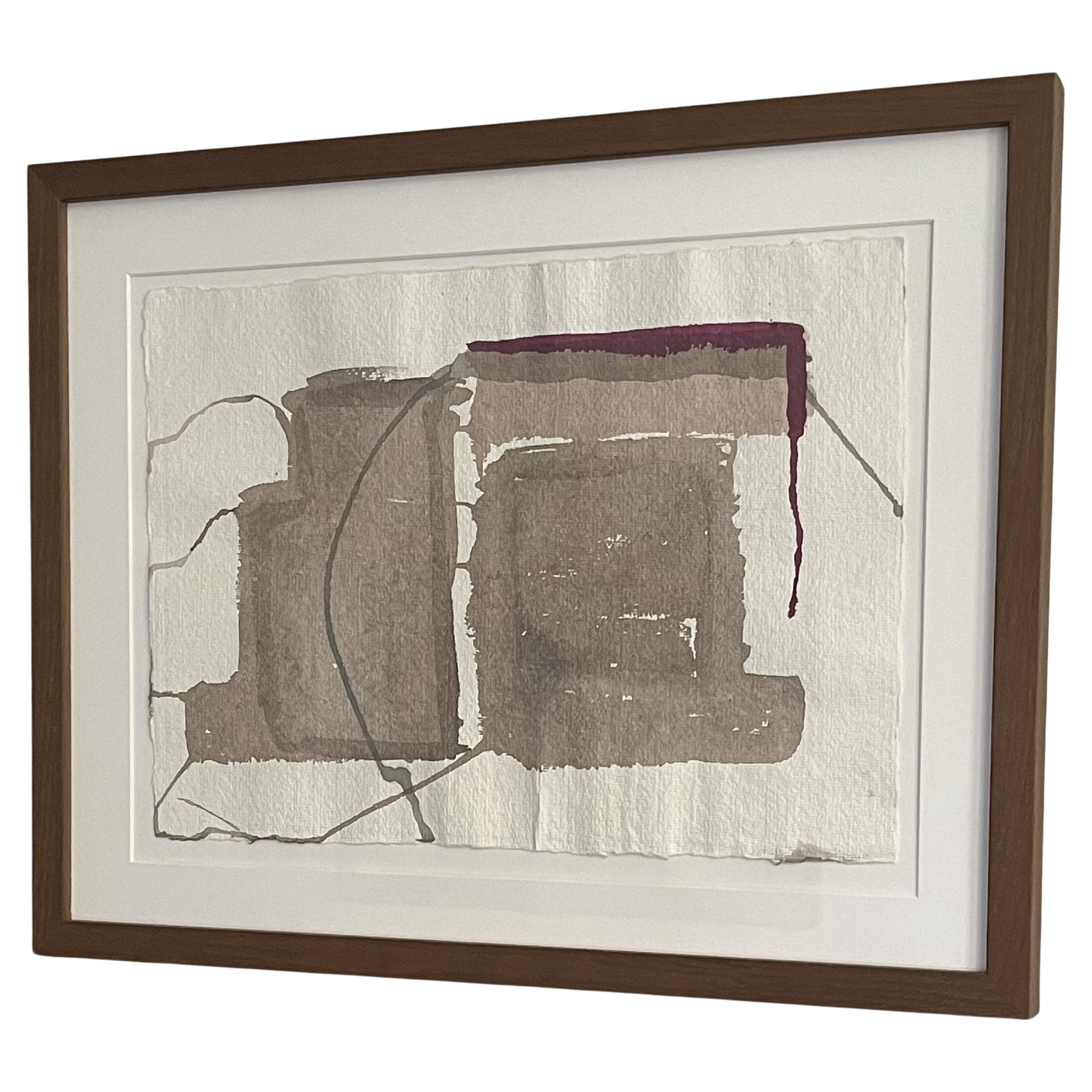 Ink drawing on japanese paper by BAS - Framed