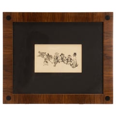 Ink Drawing on Paper Depicting Owls, Austria 1920