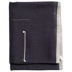 Écharpe en coton souple tissée à la main à l'encre et nouée à la main, couleur neutre