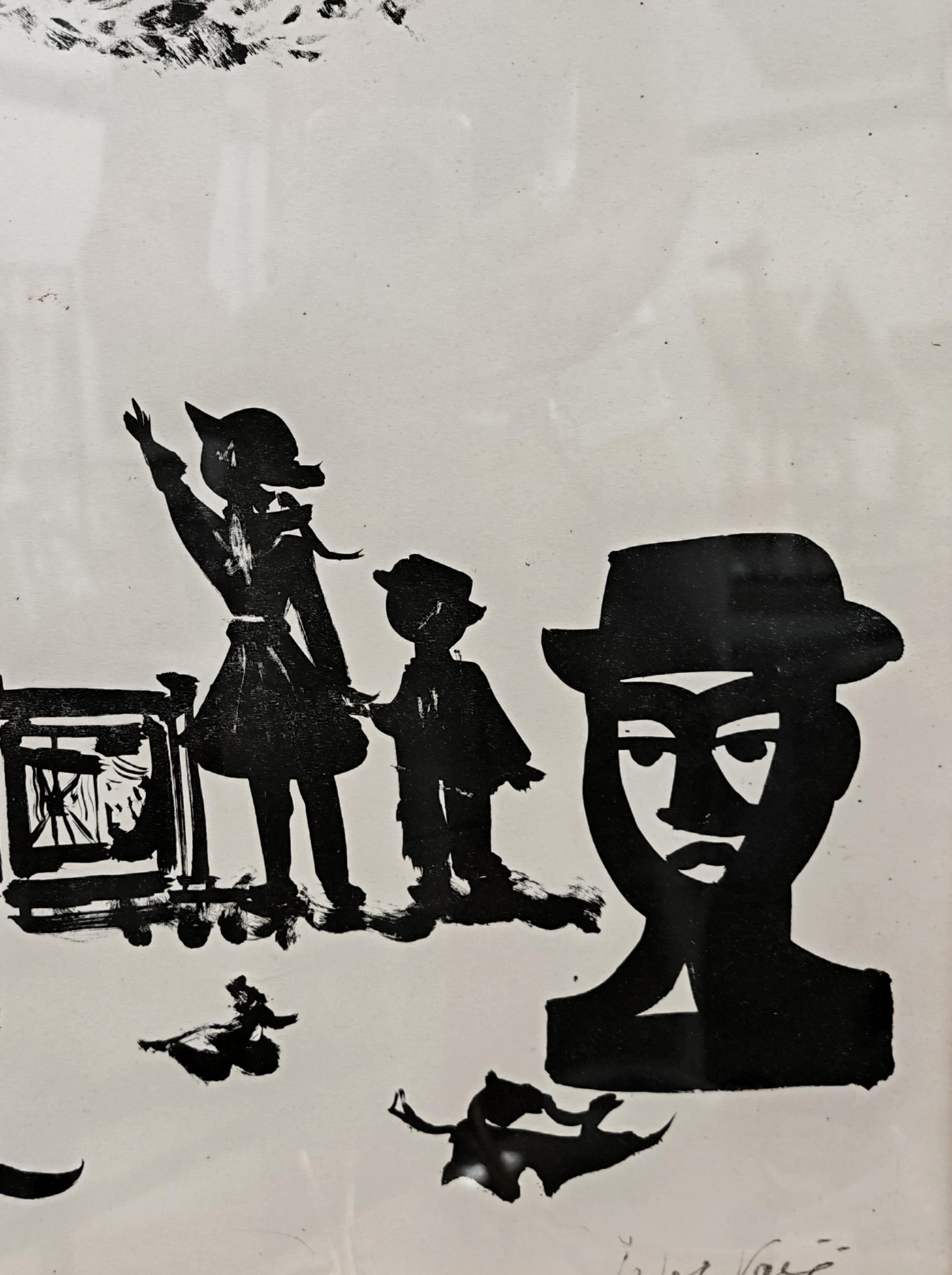 Mid-20th Century Ink on paper titled 