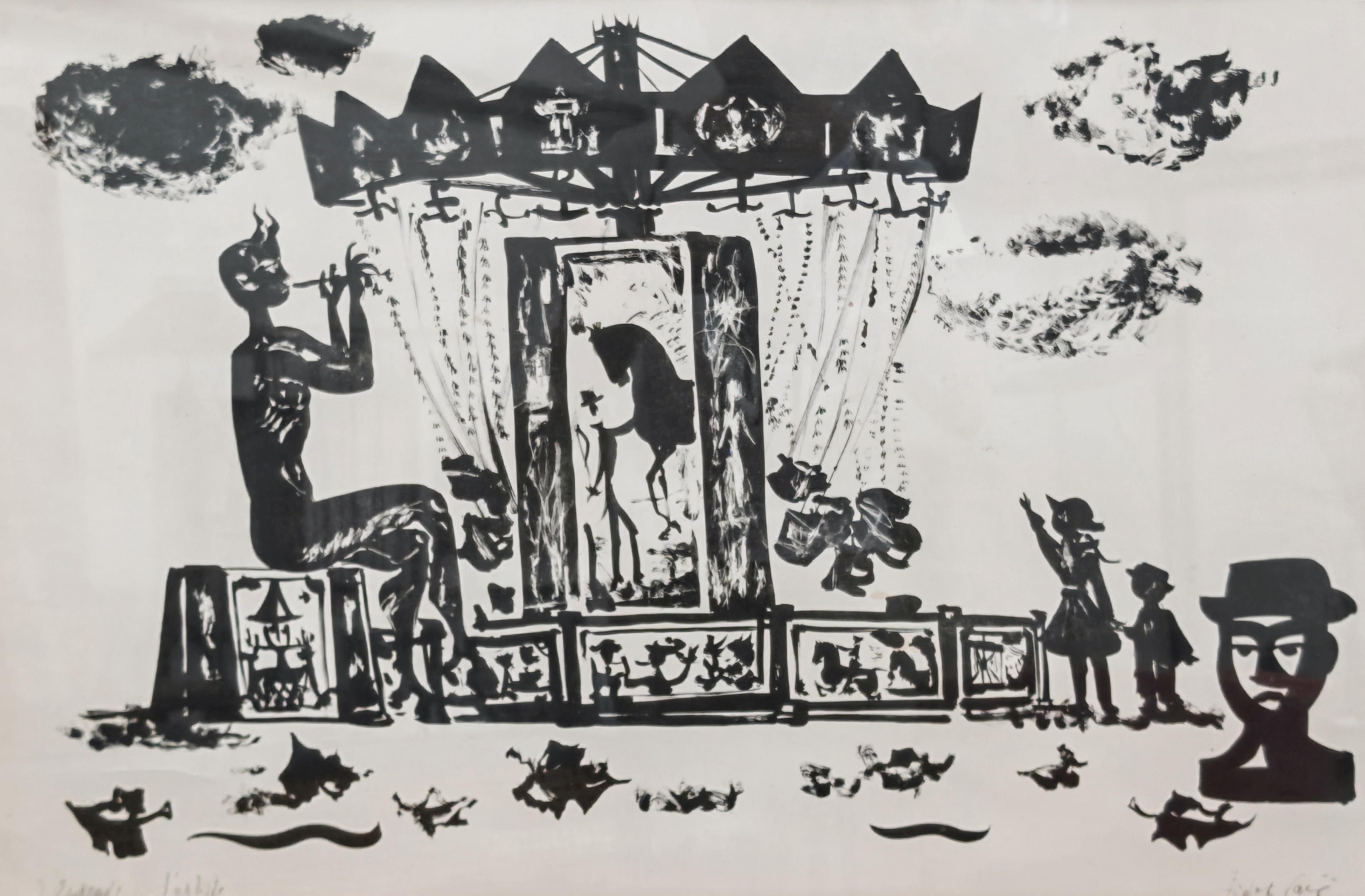 Ink on paper titled 
